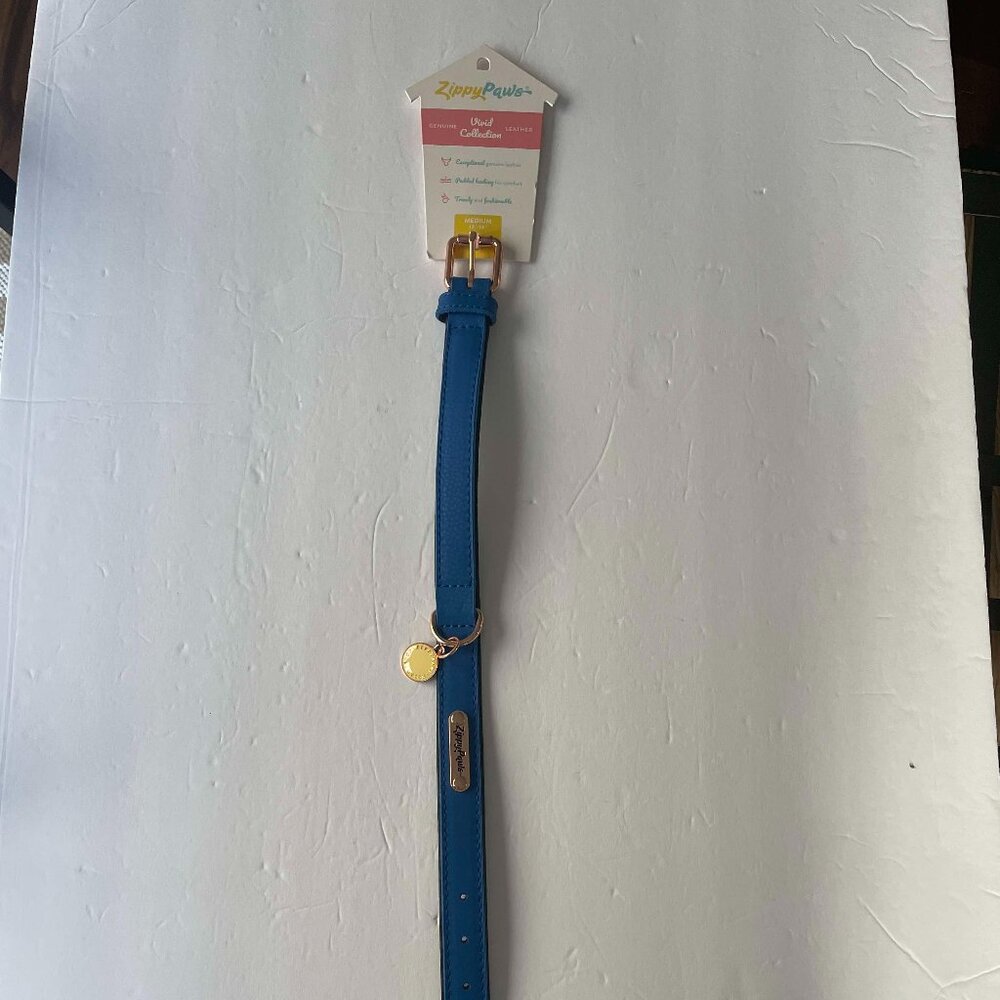 Zippy Paws Vivid Collection Leather Dog Collar Size M- NWT